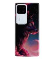 Vivo V30 Kılıf Desenli Silikon Wolf and Moon 1380