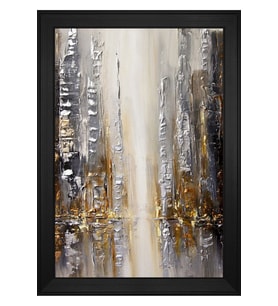 Soyut Şekiller Motifli Kanvas Tablo 80 x 110 cm Siyah Çerçeve