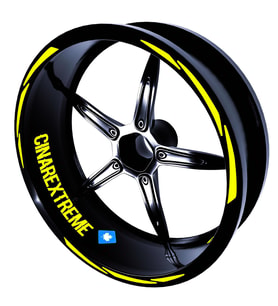 3 Parça Tasarımlı Floresan Sarı Jant Şeridi Sticker Çınar Extreme