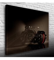 Siyah Concept Chopper Motosiklet Kanvas Tablo 50 x 70