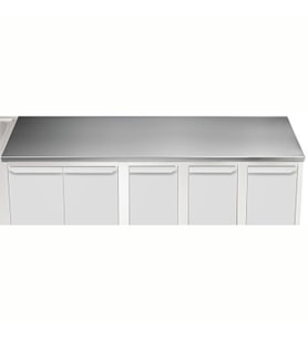 Electrolux Professional Üst Tabla, Sırtsız, 1900 Mm, 1,5 Mm Kalınlıkta Üst Tabla 18 Mm Kalınlığında Ses Sönümlendirici Malzeme Ve Ayrıca 2 Paslanmaz Kayıtla Güçlendirilmiştir - Modular Line TPLA19
