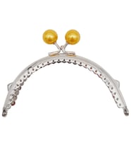 Angel Çanta Aksesuar 10.5 cm Gümüş Metal Hardal Toplu Oval Cüzdan Klipsi Çanta Bursu Model 2
