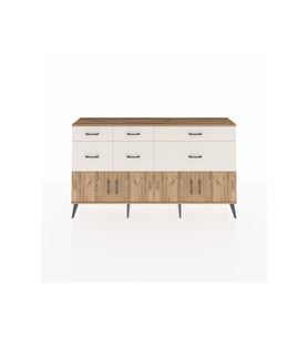 Arges Konsol Tek Raflı 6 Çekmeceli 4 Kapaklı 176x30x99 Çam-Çam/Aytaşı