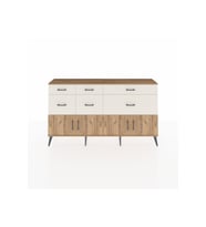 Arges Konsol Tek Raflı 6 Çekmeceli 4 Kapaklı 176x30x99 Çam-Çam/Aytaşı
