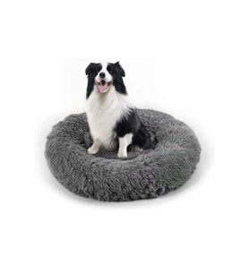 Yumuşak Suni Kürk Yatak, Renkli Pet Donut Yuvarlak Yatak