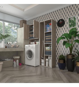 Kenzlife çamaşır makinesi dolabı veronikasüpürge crd 180*126*20 banyo arkalıksız raflı (Karışık)