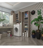 Kenzlife çamaşır makinesi dolabı veronikasüpürge crd 180*126*20 banyo arkalıksız raflı (Karışık)