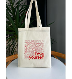 LoveYourself Baskılı Bez Çanta