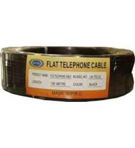 Flat Telephone Cable 100m. Black Telefon Kablosu Ln-tel33 Hytech