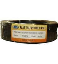 Flat Telephone Cable 100m. Black Telefon Kablosu Ln-tel33 Hytech