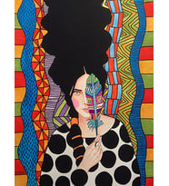 Kadın ve Etnik Sayılarla Boyama Seti 40x 50 cm (Tuvale Gerili)