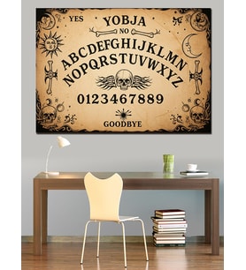 Ouija Cadı Tahtası İllüstrasyonu Dekoratif Kanvas - Mdf Ahşap Tablo