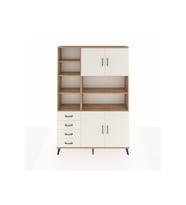Arges Gardrop 9 Raflı 4 Çekmeceli 4 Kapaklı 132x30x195 Çam-Aytaşı