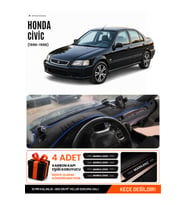 HONDA CİVİC (1996-1998) Uyumlu Torpido Örtüsü Torpido Kılıfı - Siyah Mavi