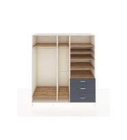 Kronos Dolap 9 Raflı 3 Çekmeceli 3 Askılı 220x59x243 Aytaşı-Çam/Antrasit
