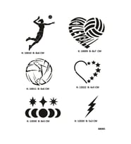 Voleybol Aşkı Geçici Dövme Stencil Seti Spreysiz