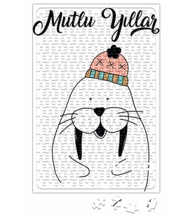 Sevimli Fok Balığı İle Mutlu Yıllar Puzzle 240 Parça Yapboz