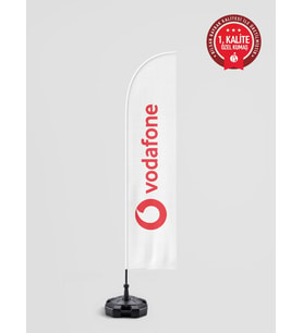 Vodafone Logolu Yelken Bayrak Set - Raşel Kumaş 1. Kalite
