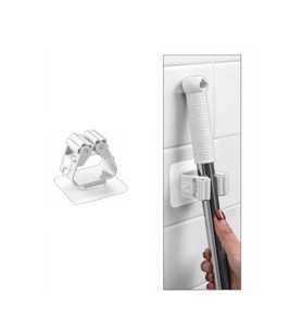Pratik Yapışkanlı Mop Tutucu Beyaz