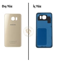 Samsung Galaxy S6 Gold Renk Arka Kapak Arka Cam Batarya Kapağı Pil Kapağı Lazer Kesim Back Cover Galaxy S6 Uyumlu