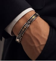 Gold Detaylı Erkek Çelik Bileklik