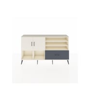 Arges Konsol 7 Raflı Tek Çekmeceli 2 Kapaklı 176x30x99 Aytaşı-Aytaşı/Antrasit