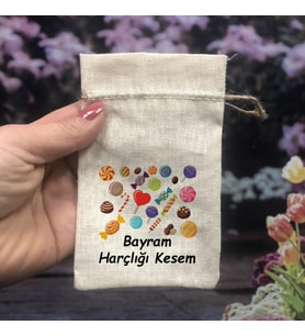 Bayram Harçlık Kesesi - ( 5 ADET ) Bayram Şekeri Tasarım (Ham)