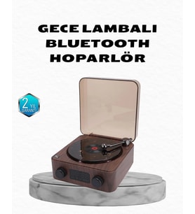Mey İthalat® Gece Lambası Bluetooth Hoparlör Dijital Saat Çok Fonksiyonlu Su Dalgası Işıklı
