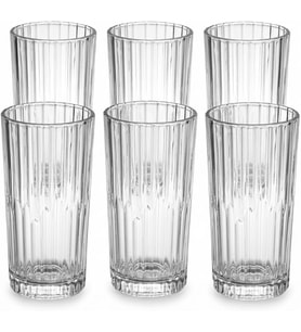 6'lı Kesme Kristal Desenli Cam Bardak Seti - Klasik Tasarım Su, Meşrubat ve İkram Bardağı Takımı (320 ml)