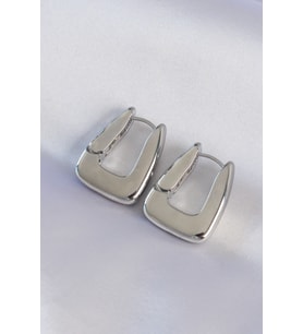 Pirinç Gümüş Renk Kalın Küpe - TJ-BKP8979 TG-V 2667
