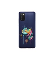 Samsung Galaxy A03S ile Uyumlu Splash Bukalemun Tasarımlı Şeffaf Silikon Kılıf