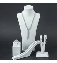 925 Ayar Gümüş  Zirkon Taşlı Yuvarlak Model Set