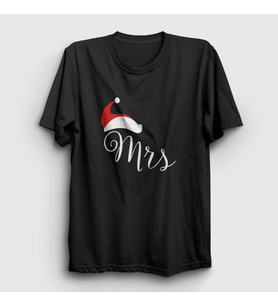 Presmono Unisex Siyah Mrs Yeni Yıl Yılbaşı T-Shirt 271063tt