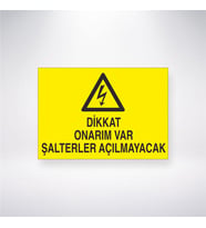 Dikkat Onarım Var Şalterler Açılmayacak 21x28 Arkası Yapışkanlı Levha