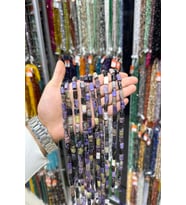 Çeroit Doğal Taş Silindir Altıgen Kesim 10x14mm Dizi