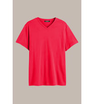 COMEOR Erkek Kırmızı Basıc Slim Fit Pamuklu Kısa Kollu V Yaka T-shirt