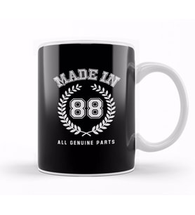 1988 Made In 88 All Genuine Parts Kupa Bardak Porselen