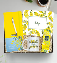 Kişiye Özel Mouse Pad & Sarı Defter & Gümüş Renk Detaylı Beyaz Tükenmez Kalem & Tasarım Kupa & Eyüp Sabri Tuncer 200 Ml Kolonya Hediye Seti