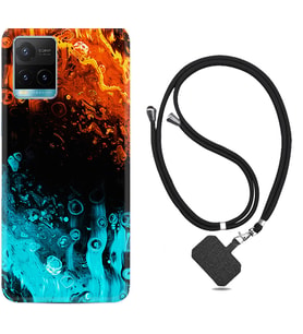 Vivo Y11S Y21S Y20 Y20S Y70 Kılıf Boyun Askılı Silikon Orange Blue Color 1665