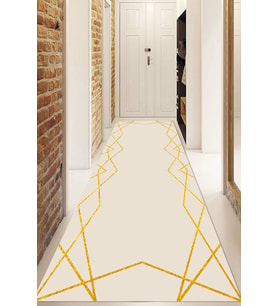 Dijital Baskılı Kaymaz Taban Yıkanabilir Modern Yolluk Ve Koridor Halısı NDU-SD-480 (Gold)