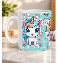Üçlü Kawaii Unicorn Desenli Çocuklara Hediye Porselen Kupa Bardak