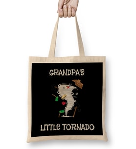 Cute Grandpa s Little Tornado Kids Bez Çanta Uzun Saplı