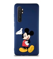 Xiaomi Mi Note 10 Lite Soft Premier Kapak Mickey Mouse-C Tasarımlı Silikon Kılıf - Lacivert (Şeffaf)