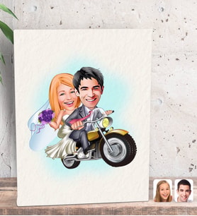 BK Gift Kişiye Özel Evleniyoruz Karikatürlü Dekoratif Mini Kanvas Tablo 15x20cm-8