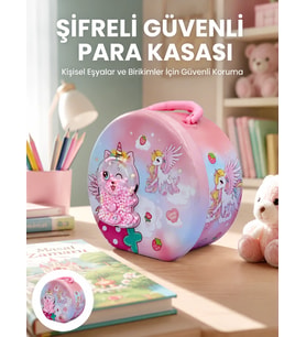 Çocuk Para Kasası Anahtarlı Güvenli Tasarruf Kutusu