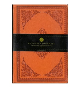 VICTORIA'S JOURNALS 3480 VINTAGE OLD BOOK 12x17cm 80gr.128YP. ÇİZGİLİ DEFTER TURUNCU