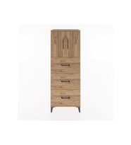 Hyperion Dolap 2 Raflı 3 Çekmeceli 2 Kapaklı 60x44x163 Çam-Çam