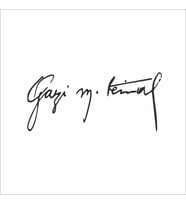 Gazi Mustafa Kemal İmzası Sticker 30x15 cm Siyah (Beyaz)