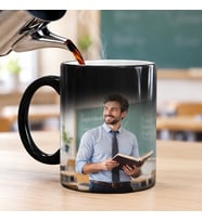 BK Gift Öğretmenler Günü Hediyesi Kişiye Özel Fotoğraflı Siyah Sihirli Kupa Bardak