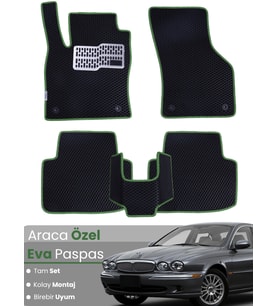 JAGUAR X TYPE (2001-2009) Uyumlu EVA Paspas Tam Set–Araca Özel,Kolay Montaj,Su Geçirmez